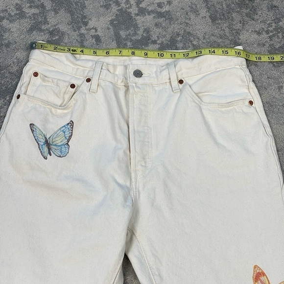 Levis 501 Butterfly Light Stonewash Classic Fit Jeans High Rise Button Fly Sz 32 - Picture 8 of 16
